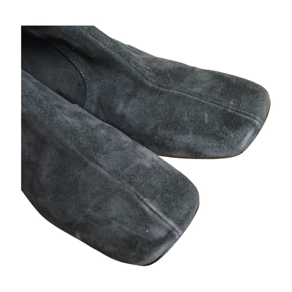 TOGA Pulla Black Suede Heeled Boots Booties EU 39 US 9 Zippered Buckle Cutout - Picture 7 of 10